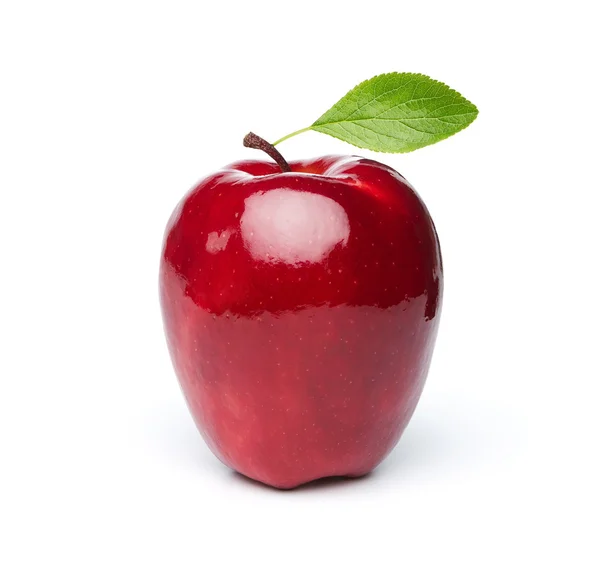 Красное яблоко на белом — стоковое фото