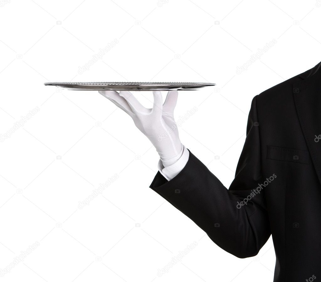 Waiter with silver tray