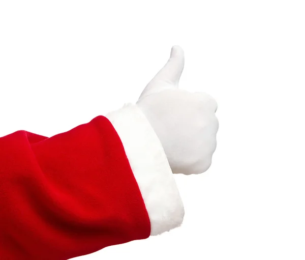 Santa claus visar tummen upp — Stockfoto