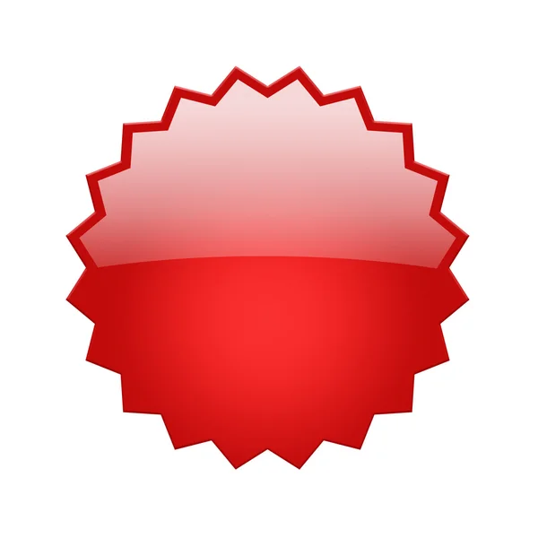 红色光泽徽章用剪切路径 — 图库照片