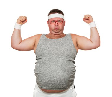 grappige overgewicht sport man