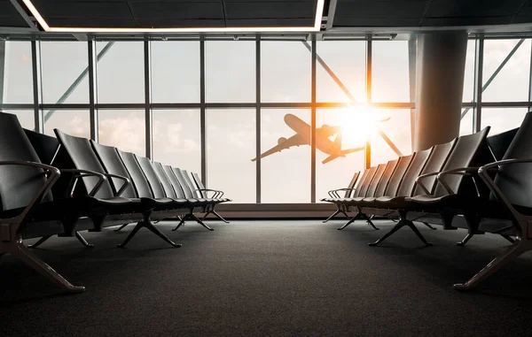 Leeres Flughafenterminal Mit Kopierraum Stockfoto