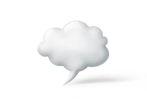 Візуалізація Хмари Формі Мовної Бульбашки Вирізаної Фону Ліцензійні Стокові Зображення