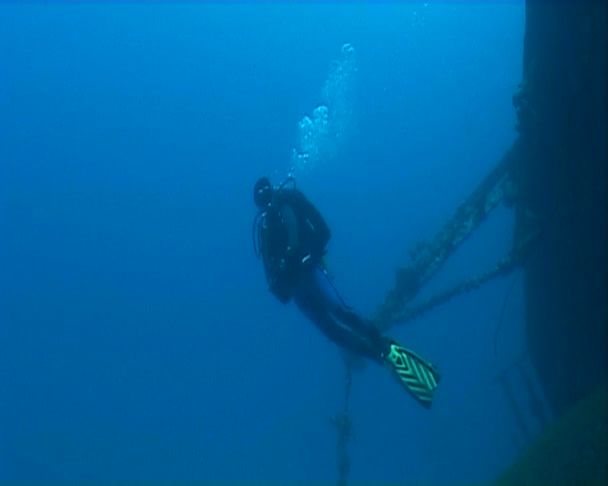 Μάλτα πλοίο υποβρύχια καταδύσεις ναυάγιο — Αρχείο Βίντεο