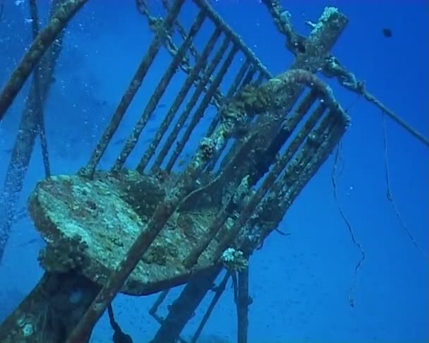 Ship wreck diving underwater video — Stock Video