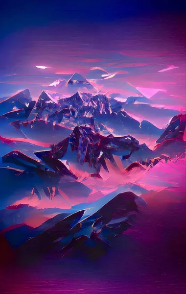Fabulous Night Mountains Alps Europe Landscape — Stock Photo, Image