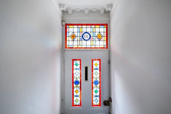 Puerta Entrada Vidrieras Una Casa Victoriana — Foto de Stock