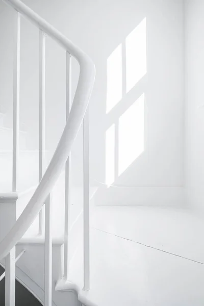 Beautiful Clean White Staircase Handrail Georgian House 스톡 이미지