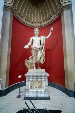 Ancient Roman statue of Emperor Claudius in Vatican Museum clipart