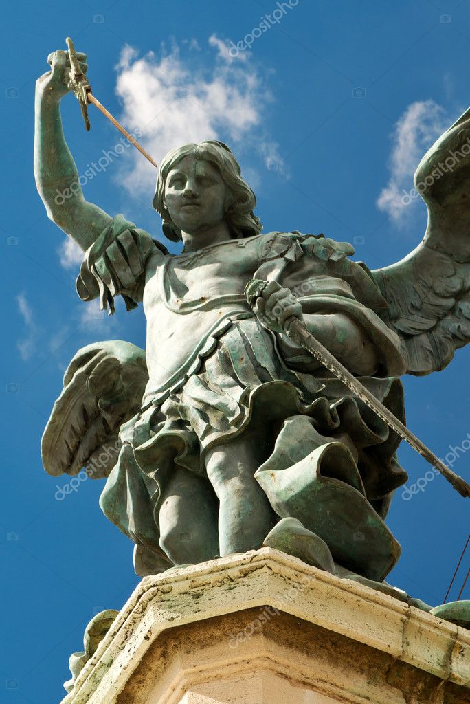 Statue of Saint Michael the Archangel at top of Castel Sant