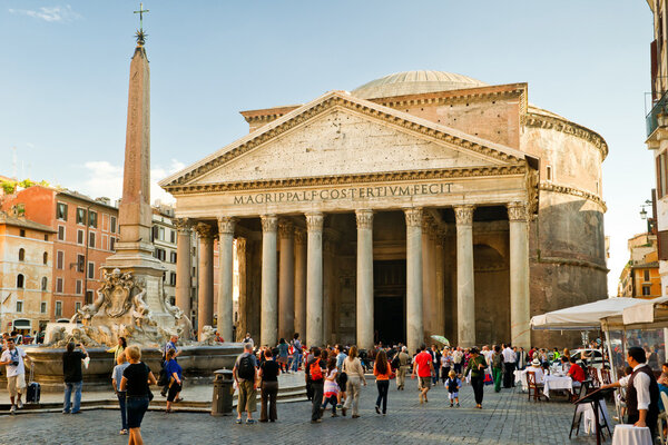 Tourists visiting the Pantheon on october 2, 2012 in Rome, Italy