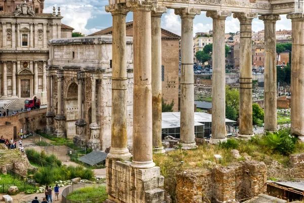 Římský Starověk: římské fórum v Římě, Itálie — Stock fotografie