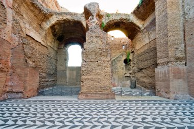 The ruins of the Baths of Caracalla in Rome, Italy clipart