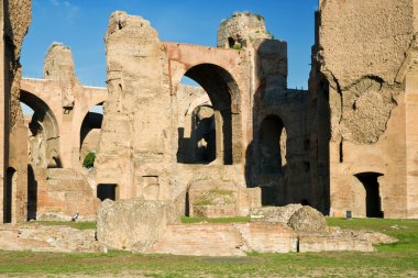 Roma, İtalya caracalla hamamları kalıntıları