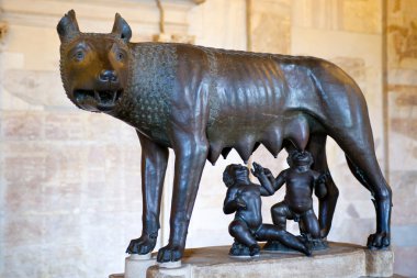 ünlü heykeli capitoline kurt, Roma, İtalya