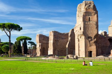 Roma, İtalya caracalla hamamları kalıntıları