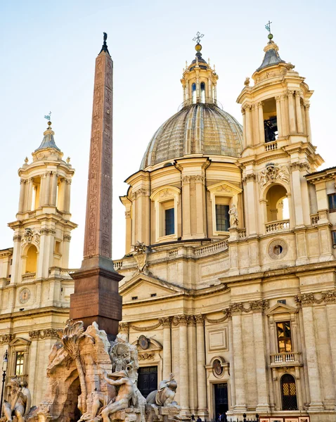 Sant'agnese в agone на площі Пьяцца Навона, Рим — стокове фото