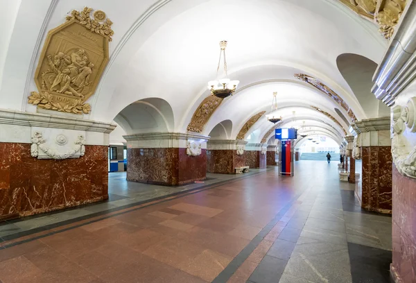 Den tunnelbanestationen Krasnopresnenskaja station i Moskva, Ryssland — Stockfoto