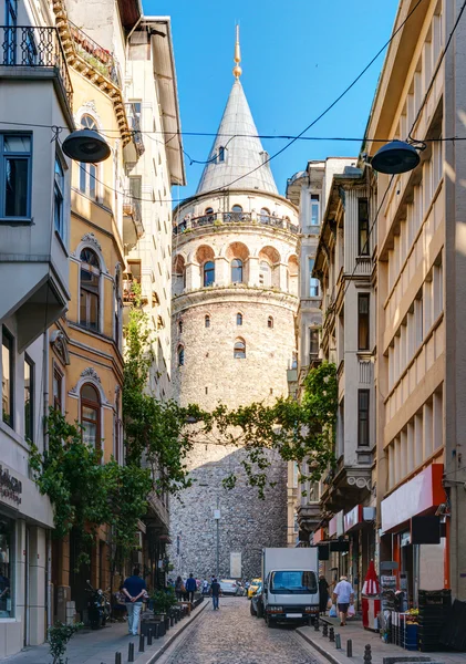 Τον πύργο του Γαλατά, στην Κωνσταντινούπολη, Τουρκία — Φωτογραφία Αρχείου