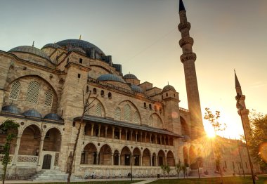 gün batımında Süleymaniye Camii İstanbul, Türkiye