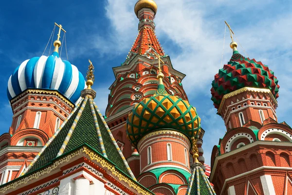 Catedral de São Basílio na Praça Vermelha em Moscou, Rússia. (Catedral de Pokrovsky ) — Fotografia de Stock