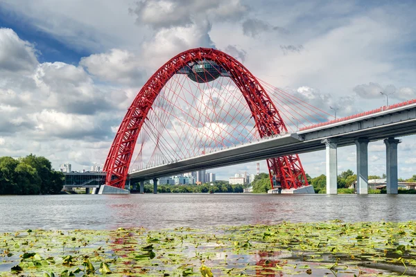 Modern cable-stayed bridge in Moscow — Stock Photo, Image
