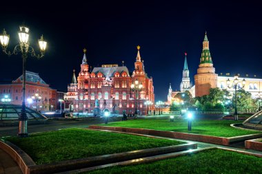 gece manezhnaya Meydanı, Moskova, Rusya