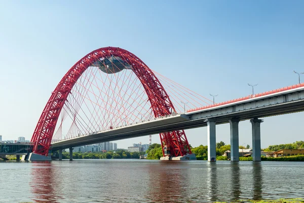 Modern cable-stayed bridge in Moscow — Stock Photo, Image