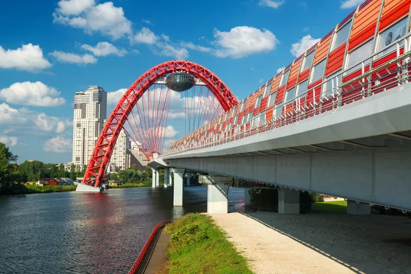 Modern cable-stayed bridge in Moscow — Stock Photo, Image