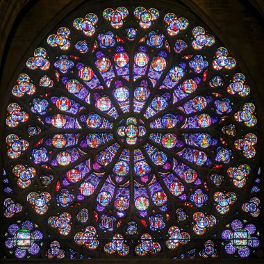 notre dame de PARI Katedrali gül renkli cam pencere