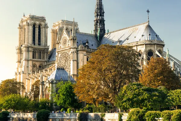 La Catedral de Notre Dame de París al atardecer — Foto de Stock