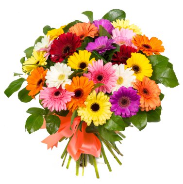 Bouquet of colorful gerberas clipart