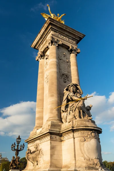 Detail of the Alexandre III bridge in Paris — Stock Photo, Image
