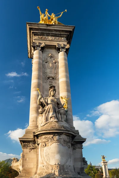 Detail of the Alexandre III bridge in Paris — Stock Photo, Image