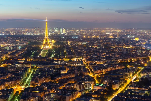 Vista di Parigi con la torre Eiffel dalla torre Montparnasse — Foto Stock