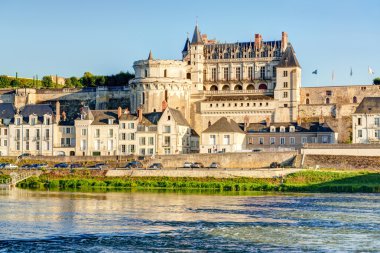 Chateau de amboise üzerinde nehir loire, Fransa