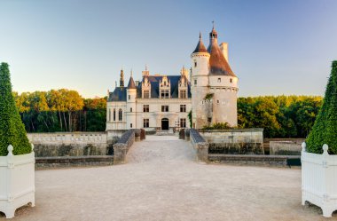 chateau de chenonceau gün batımında, Fransa