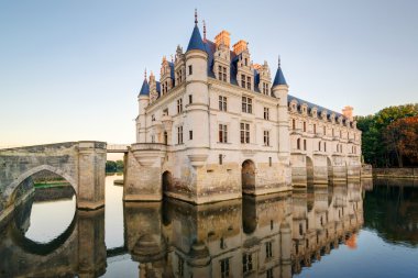 chateau de chenonceau gün batımında, Fransa