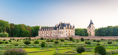 chateau de chenonceau gün batımında, Fransa