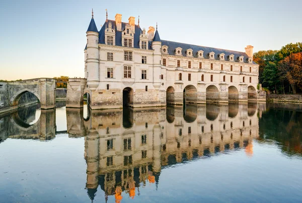 El castillo de Chenonceau al atardecer, Francia — Foto de Stock