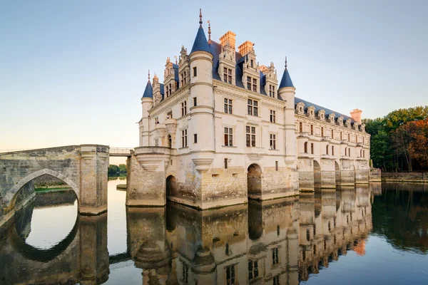 Das Chateau de chenonceau bei Sonnenuntergang, Frankreich — Stockfoto