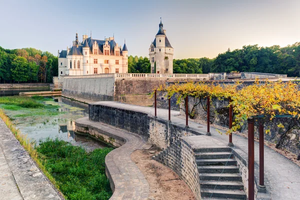 El castillo de Chenonceau al atardecer, Francia — Foto de Stock