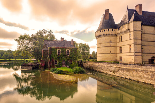 The chateau de l'Islette at sunset, France