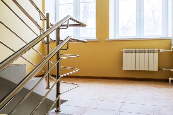 Staircase with metallic handrails — Stock Photo, Image