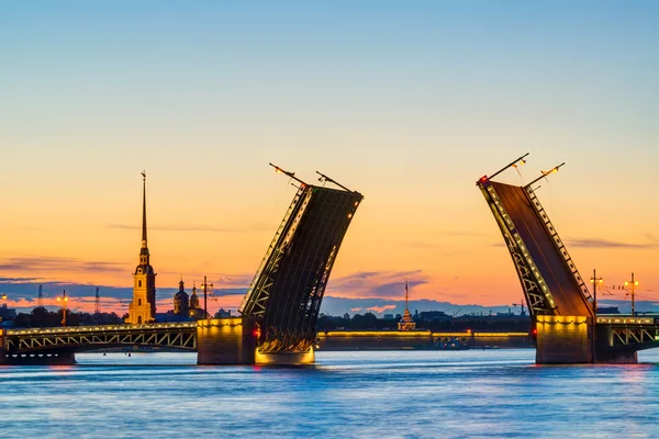 kartpostal görünümü palace Bridge St Petersburg, Rusya Federasyonu.