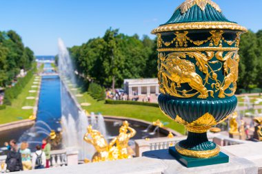 Grand Cascade and Sea Channel in Peterhof Palace, Saint Petersburg clipart