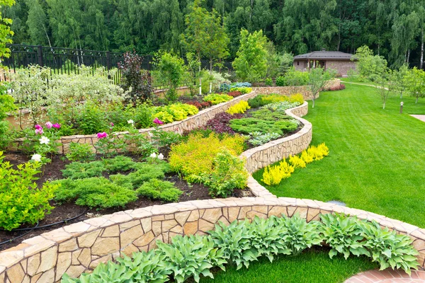 Natural landscaping in home garden — Stock Photo, Image