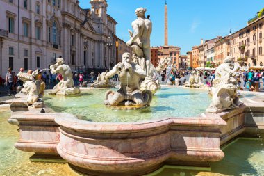 Fontana del moro, piazza navona, Roma, İtalya
