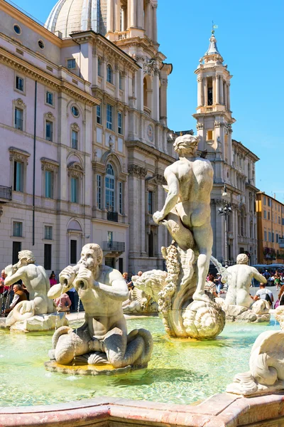 Fontana del Moro at the Piazza Navona in Rome, Italy — Stock Photo, Image