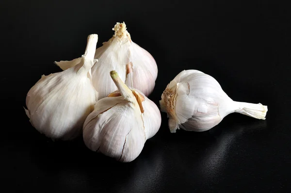 Garlic bulb on black background — Stock Photo, Image